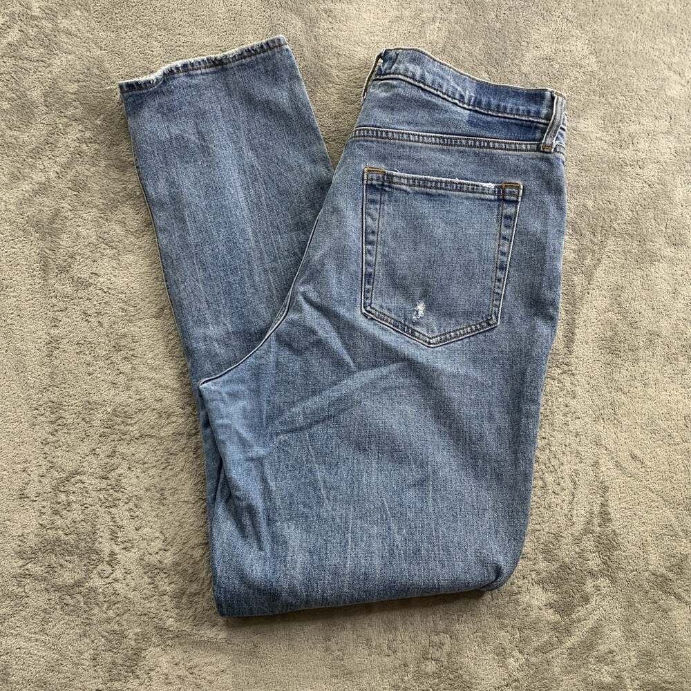 Abercrombie & Fitch 90s Slim Straight Ultra High Rise Jeans Womens 33 16L Blue